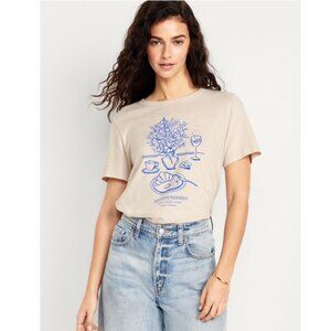 NEW Old Navy Beige Bon Appetit Parisienne Graphic Tee
